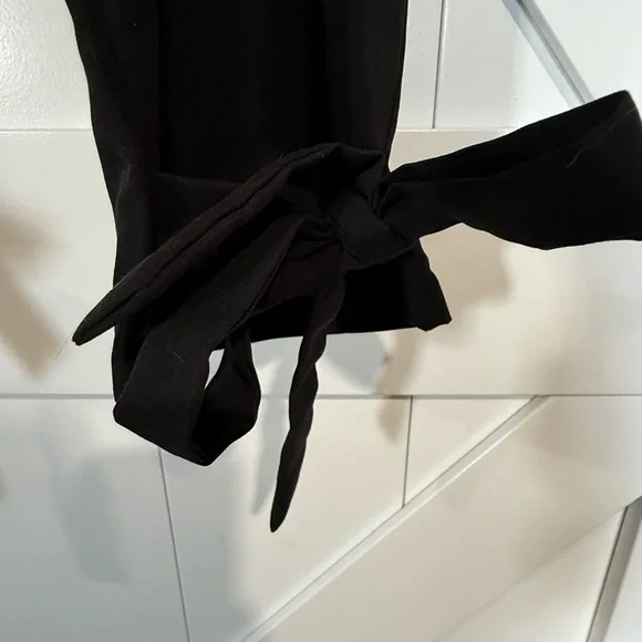 SHEIN Black Tie-Waist Women's Trousers - Picture 5 of 6